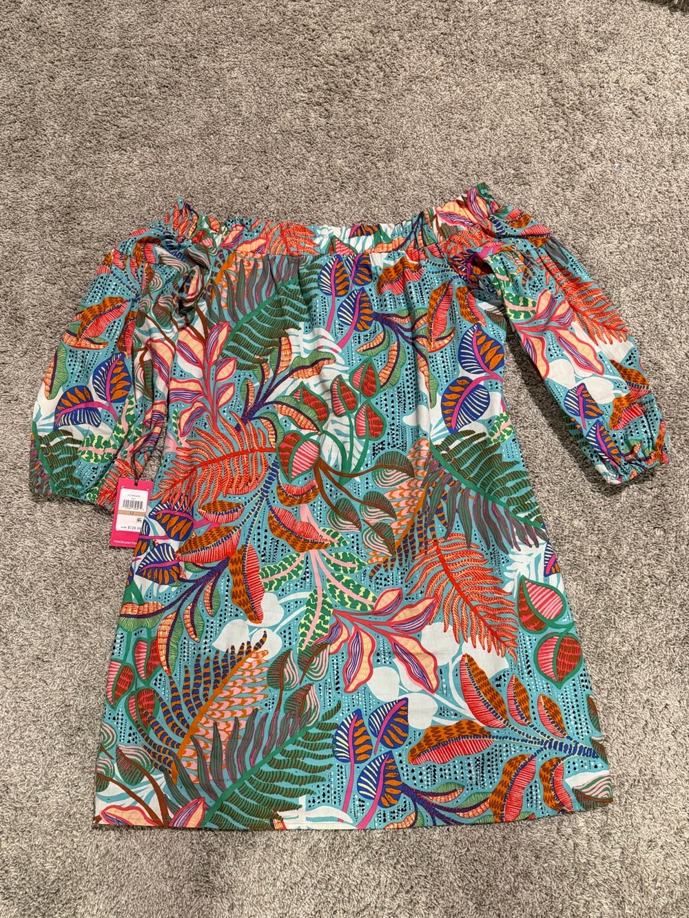 Vince Camuto Tropical Floral Off-the-Shoulder Mini Dress